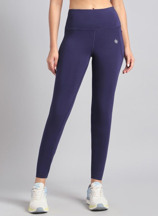 Cult Women Navy Yoga Flow Cotton Graphic Leggings - Image 4